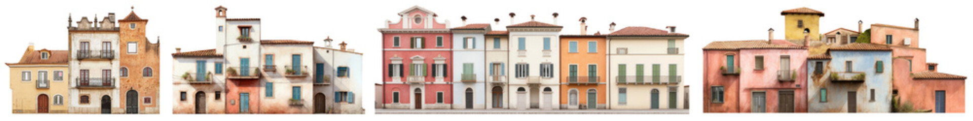 Sticker - Italian townhouse png on transparent background