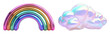 © Rawpixel.com - 3D iridescent material shape png on transparent background