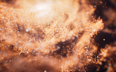 Wall Mural - fantastic dense flowing particles background, 3d rendering.