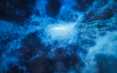 Wall Mural - fantastic dense flowing particles background, 3d rendering.