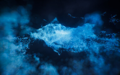 Wall Mural - fantastic dense flowing particles background, 3d rendering.