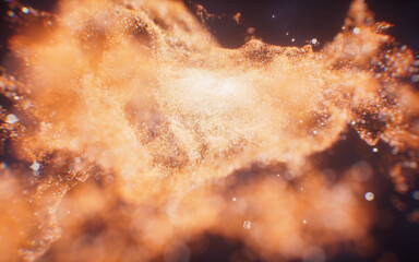 Wall Mural - fantastic dense flowing particles background, 3d rendering.