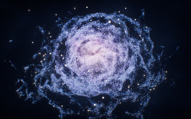 Wall Mural - fantastic dense flowing particles background, 3d rendering.