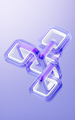 Poster - Abstract transparent glass geometry background, 3d rendering.