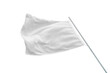 © Stanisic Vladimir - A white flag flutters in the wind, isolated, transparent. Perfect for state or advertising flag mockup
