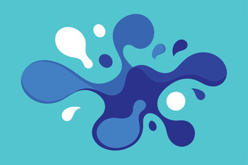 Wall Mural - Abstract Liquid Shapes Vector Organic Shape Fluid Art Shape Blue Aqua Background