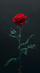 Wall Mural - A red rose symbolizes love and romance on Valentine's Day