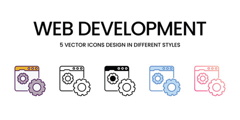 Web Development Icons different style vector stock illustration