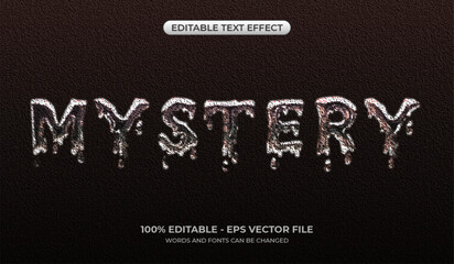 Wall Mural - Mystery text effect. Editable horror text effect. Dramatic fluid typography design