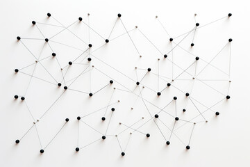 Wall Mural - minimalistic black and white line connected network