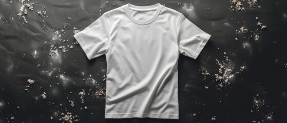 White T-Shirt on Black Surface