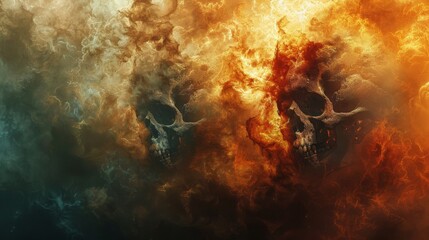 Wall Mural - an abstract afterlife theme, with a background that features bright, ethereal shapes on one side and
