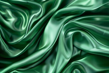 Wall Mural - green satin background
