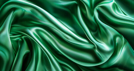 Wall Mural - green satin background