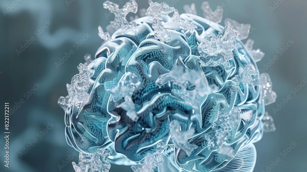 Human brain structure appears to be freezing over with sharp ice ...