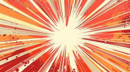 Wall Mural - Sun Rays or Explosion Boom for Comic Books Radial Background  ,background pattern comic book template ,Halftone lightning explosion pop art comic background ,Cartoon Vector Illustration