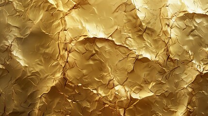 Luxury gold background with marbled foil crinkled texture, old, elegant yellow paper wrinkled with texture