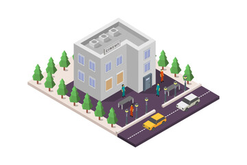 Sticker - Isometric cinema building