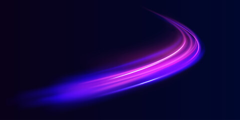 Wall Mural - cyberpunk light trails in motion or light, light motion trails. abstract speed movement pattern with