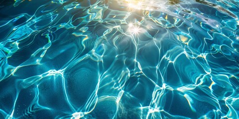 blue water surface swimming pool texture background, banner