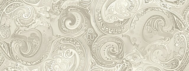 Wall Mural - A sophisticated, paisley pattern background with intricate details and soft tones.