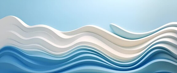 Minimalist 3D artwork showcasing soft flowing waves in a contemporary design