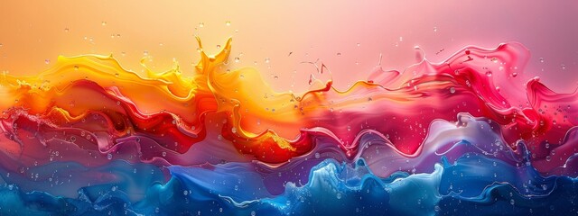 Wall Mural - a vibrant scene radiating positive energy, with bright colors, joyful expressions, and uplifting ele