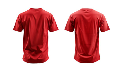 Canvas Print - Back view of red blank jersey t-shirt mockup template.