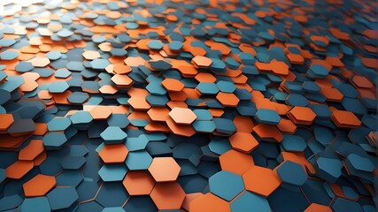 Concept of science and technology in abstract form derived from hexagons. Geometric polygonal pattern featuring hexagons. digital backdrop with high tech.