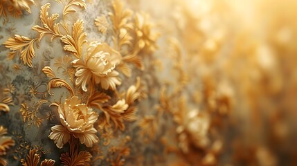 Poster - Captivating Golden Floral Arrangement in Autumn Nature Backdrop