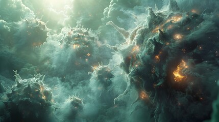 Aufkleber - Cosmic Explosion of Ethereal Energy in the Captivating Vastness of the Celestial Realm