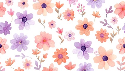 Sticker - Pastel Flower Illustration in Watercolor Style