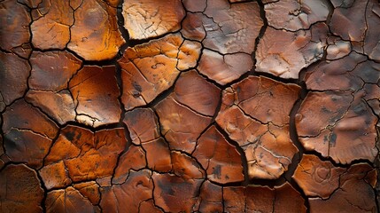 Poster - Cracked Weathered Earth Texture Abstract Background with Warm Earthy Tones