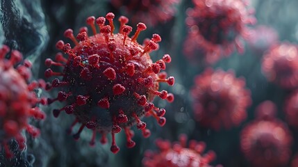 Poster - Detailed Microscopic View of Coronavirus Particle Structure
