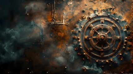 Leinwandbilder - Intricate Clockwork Mechanism in Steampunk Inspired Industrial Setting