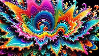 Wall Mural - Splashes psychedelic beautiful colors