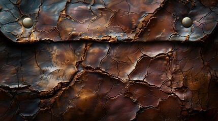 Aufkleber - Richly Textured Aged Metallic Geological Surface with Cracks and Fractures