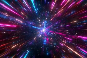 Wall Mural - Lightspeed time travel background showcasing a fast journey through star galaxies and cosmos exploration. 