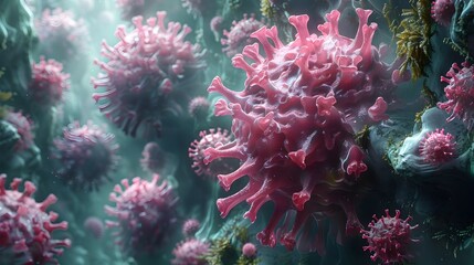 Aufkleber - The Microscopic of the Viral Outbreak An of the Unseen Wonders of the Pandemic Battlefield