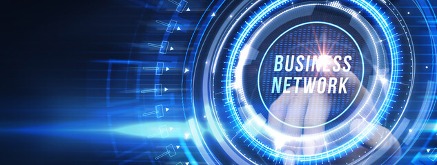 Wall Mural - business, technology, internet and network concept. online business network.