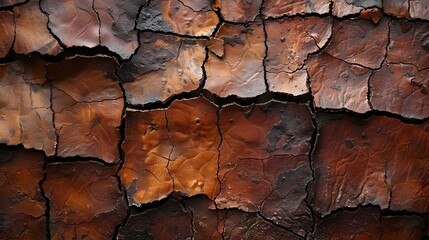 Aufkleber - Weathered and Cracked Rustic Earth Toned Abstract Surface