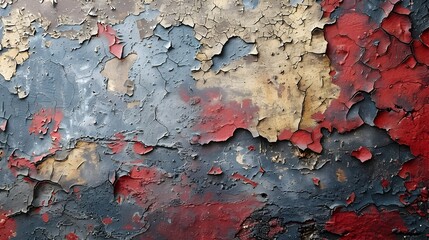 Aufkleber - Weathered and Textured Abstract Surface with Layers of Peeling Paint and Corrosion