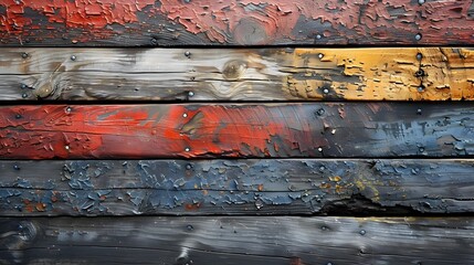 Poster - Weathered Wooden Planks with Peeling Paint in Vintage Rustic Style Backdrop for Decor Interior Design or Photography