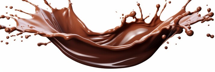 Wall Mural - chocolate splash on white background, liquid drink splash