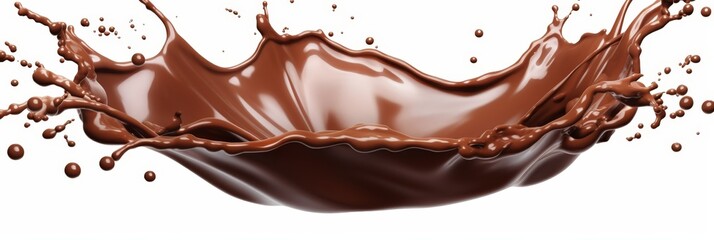 Wall Mural - chocolate splash on white background, liquid drink splash