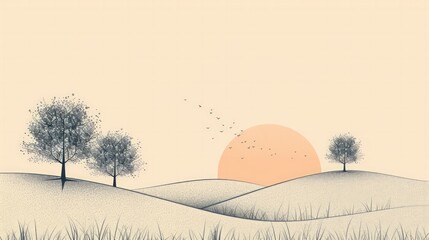 A minimalist line art