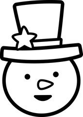 Wall Mural - Snowman head thick line icon vector.
Snowman  outline vector.