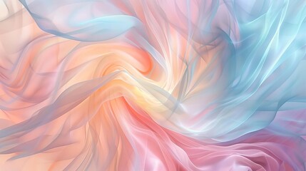 Poster - abstract twirling pastel colors swirling shapes dreamy wallpaper background soft gradient hues digital art