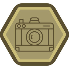 Canvas Print - Camera Line Polygon Icon