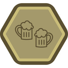 Poster - Beer Line Polygon Icon